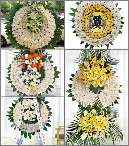 浙江省金华义乌市佛堂镇寺前西村花圈速递